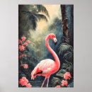 Search for vintage flamingo posters Retro travel