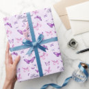 Search for purple butterfly wrapping paper Watercolor