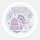Search for unicorn 1st birthday stickers Girl