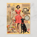 Search for retro lady postcards Collage