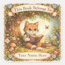 Search for cat reading bookplates This book belongs to