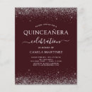 Search for burgundy and silver quinceanera invitations Elegant