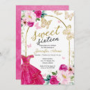 Search for pink butterfly sweet 16 invitations Floral