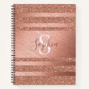 Search for rose gold stripes notebooks Girly