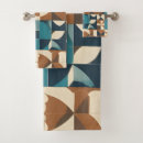 Search for teal and brown bathroom accessories Geometric