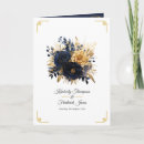 Search for navy and gold wedding programmes Floral