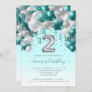 Search for teal balloon birthday invitations Modern