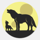 Search for wolf silhouette stickers Moon