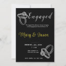 Search for elegant gold engagement party invitations Black