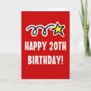 Search for for 20th birthday cards Twentieth