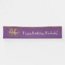 Search for happy birthday in purple banners Typography
