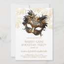 Search for masquerade mask birthday invitations Black and gold