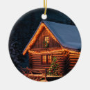 Search for log cabin christmas tree decorations Snow