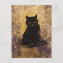 Search for vintage cat paintings postcards Black