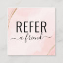 Search for pink and gold referral cards Massage therapist