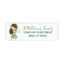 Search for hula return address labels Luau