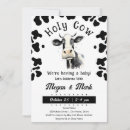 Search for cow print baby shower invitations Farm animal