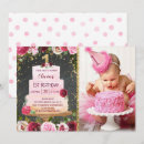 Search for cake 1st birthday invitations Girl