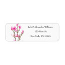 Search for pink magnolia return address labels Flowers