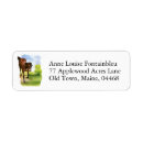 Search for equestrian return address labels Brown horse