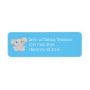 Search for blue elephant return address labels Safari