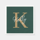 Search for green and gold napkins Calligraphy