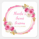 Search for hot pink sweet sixteen stickers 16th birthday party