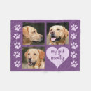 Search for purple dog blankets Photo collage