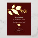 Search for maroon and gold wedding invitations Botanical