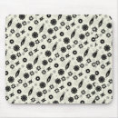 Search for white flower pattern mousepads Black