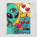 Search for retro robot postcards Ai generated