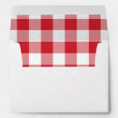 Search for red white gingham envelopes Elegant