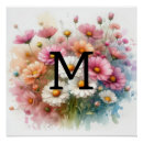 Search for flower monogram posters Watercolor