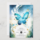 Search for blue butterfly birthday invitations Magical