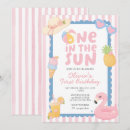 Search for one in the sun birthday invitations Baby girl