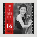 Search for red black sweet 16 invitations Sixteen