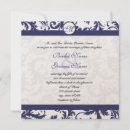 Search for monogram damask blue invitations Floral