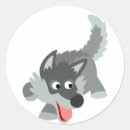 Search for cartoon wolf stickers Kawaii