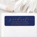 Search for blue and gold graduation return address labels Simple