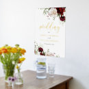 Search for burgundy floral wedding signs Welcome