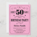 Search for pink and black 50th birthday invitations Cheers to 50 years