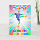 Search for soccer coach thank you cards Colourful