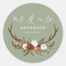 Search for rustic green wedding stickers Floral