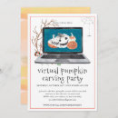 Search for pumpkin carving contest invitations Watercolor