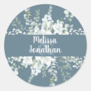 Search for watercolor flowers wedding stickers Bride and groom names