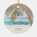 Search for beach engagement christmas tree decorations Our first christmas