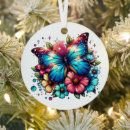 Search for blue butterfly christmas tree decorations Flowers