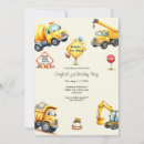 Search for boy construction birthday invitations Crane