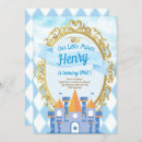 Search for blue and gold prince birthday invitations Castle