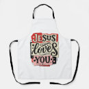 Search for jesus loves you aprons King
